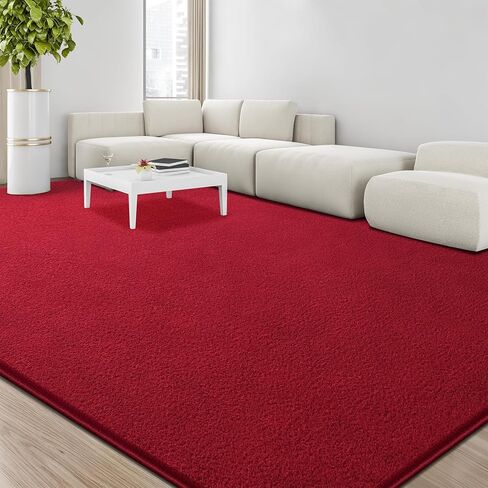 Large Area Rugs for Living Room Bedroom, 5x8 Feet Burgundy Red Rug, Minimalist Modern Shag Rug, Soft Thick Memory Foam Indoor Carpet, Non-Slip Washable Rug for Boys Girls Dorm Nursery Room Home Decor in Saudi Arabia