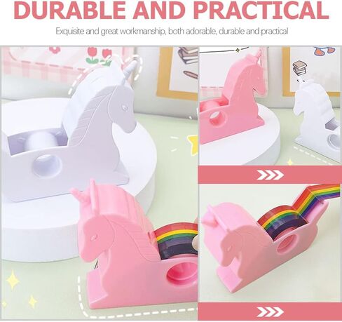 STOBOK 2pcs Tape Dispenser Cartoon Tape Holder Shape Rainbow Tape Cutter Washi Tape Dispensers Desktop Washi Paper Dispenser for Office Home School in Saudi Arabia