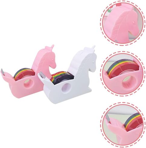 STOBOK 2pcs Tape Dispenser Cartoon Tape Holder Shape Rainbow Tape Cutter Washi Tape Dispensers Desktop Washi Paper Dispenser for Office Home School in Saudi Arabia