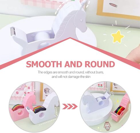 STOBOK 2pcs Tape Dispenser Cartoon Tape Holder Shape Rainbow Tape Cutter Washi Tape Dispensers Desktop Washi Paper Dispenser for Office Home School in Saudi Arabia