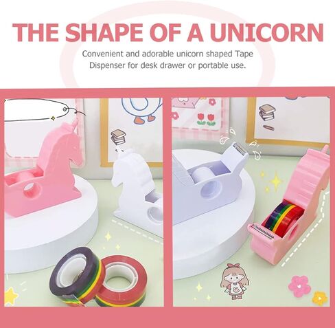 STOBOK 2pcs Tape Dispenser Cartoon Tape Holder Shape Rainbow Tape Cutter Washi Tape Dispensers Desktop Washi Paper Dispenser for Office Home School in Saudi Arabia