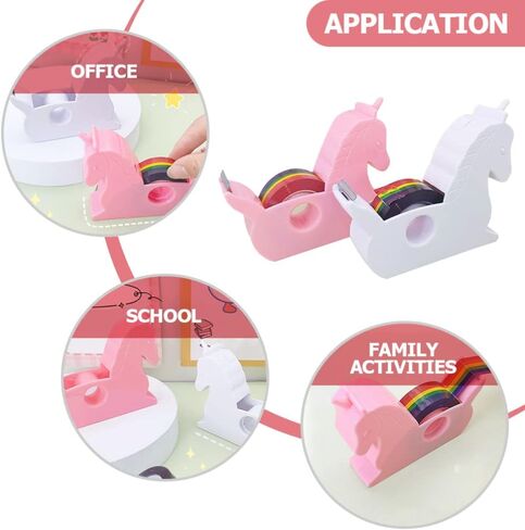 STOBOK 2pcs Tape Dispenser Cartoon Tape Holder Shape Rainbow Tape Cutter Washi Tape Dispensers Desktop Washi Paper Dispenser for Office Home School in Saudi Arabia