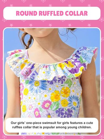 Angel season Girls Swimsuits Kids Bathing Suit One Piece Swimwear with UPF 50+ Cute in Saudi Arabia