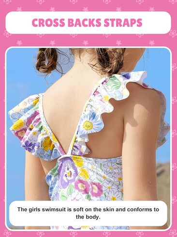 Angel season Girls Swimsuits Kids Bathing Suit One Piece Swimwear with UPF 50+ Cute in Saudi Arabia