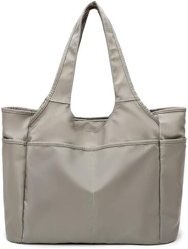 Gym Tote Bags for Women 35L, Travel Duffel Bag Compartments with Zipper, Shoulder Weekender Overnight Bag for 16in Laptop (Grey) in Saudi Arabia