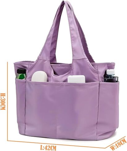 Gym Tote Bags for Women 35L, Travel Duffel Bag Compartments with Zipper, Shoulder Weekender Overnight Bag for 16in Laptop (Grey) in Saudi Arabia