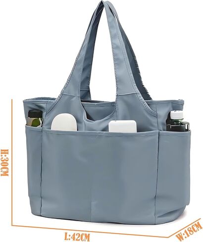 Gym Tote Bags for Women 35L, Travel Duffel Bag Compartments with Zipper, Shoulder Weekender Overnight Bag for 16in Laptop (Grey) in Saudi Arabia