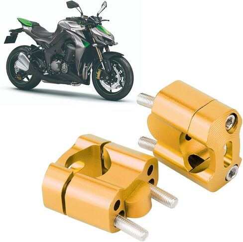 Motorcycle Handlebar Mount Clamps CNC Machined Aluminum Alloy Riser Adapter (Gold) in Saudi Arabia