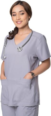 Scrubs for Women - Fitted Scrubs Set for Women, Soft & Cute Joggers Sets - 8 Pocket V-Neck Top Skinny Cargo Scrub in Saudi Arabia