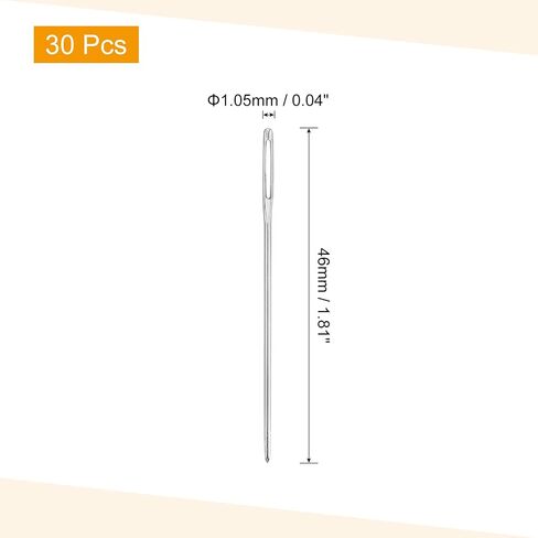 uxcell 30 Pcs Large Eye Sewing Needles, 2.36 Inch 2mm High Carbon Iron Embroidery Thread Needle Sewing Blunt Needle Knitting Needles for Hand Sewing Art Crafts, Rose Gold in Saudi Arabia