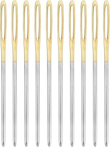uxcell 30 Pcs Large Eye Sewing Needles, 2.36 Inch 2mm High Carbon Iron Embroidery Thread Needle Sewing Blunt Needle Knitting Needles for Hand Sewing Art Crafts, Rose Gold in Saudi Arabia