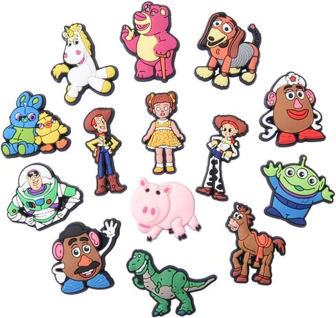 MACRCMS Cartoon Shoes Charms Decoration For Boy Girl Soft Pvc Alien Cars Princess Clogs Accessories For Shoe Decor Sandals Bracelets Holiday Birthday Party Gifts in Saudi Arabia