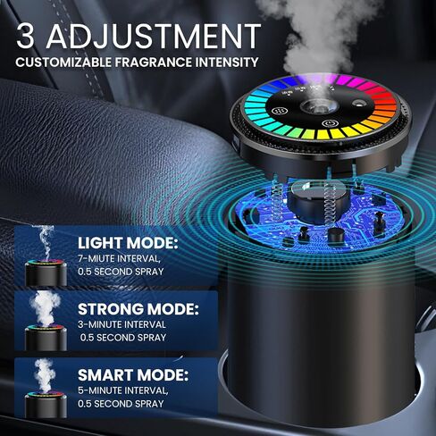 Car Air Freshener Diffuser with Smart On/Off, Car Freshener with 3 Adjustable Fragrance Intensities, Natural Long-Lasting Scents, Car Diffuser, Up to 4 Months, 40-Day Battery, Compact Design in Saudi Arabia