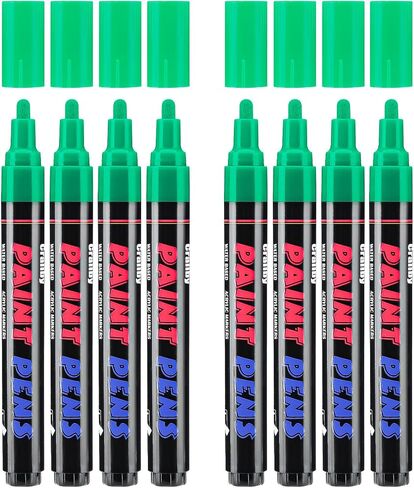 Black Paint Pens Paint Markers - 8 Pack Permanent Acrylic Quick Dry Waterproof Marker Pens for Rocks Wood Fabric Plastic Canvas Glass Mugs Metal Tire Stone in Saudi Arabia