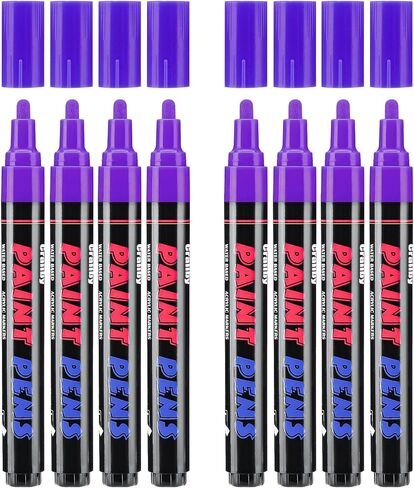 Black Paint Pens Paint Markers - 8 Pack Permanent Acrylic Quick Dry Waterproof Marker Pens for Rocks Wood Fabric Plastic Canvas Glass Mugs Metal Tire Stone in Saudi Arabia