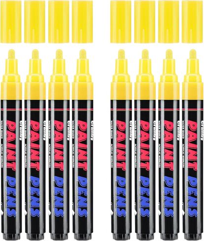 Black Paint Pens Paint Markers - 8 Pack Permanent Acrylic Quick Dry Waterproof Marker Pens for Rocks Wood Fabric Plastic Canvas Glass Mugs Metal Tire Stone in Saudi Arabia