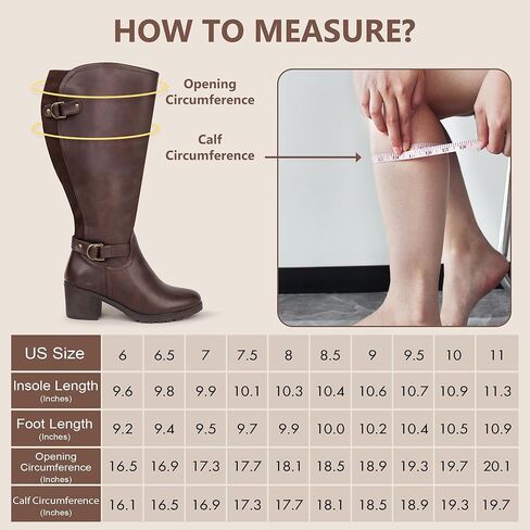 Women's Extra Wide Calf Knee High Riding Boots with Block Heel and Decorated Double Buckle in Kuwait