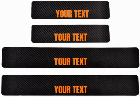 4pcs Car Door Sill Protector Carbon Fiber Texture Stickers Car Door Sill Decoration Decal Compatible with Ford F250 Super Duty、 Ford F350 Super Duty and Ford F450 Super Duty (4x4 Offroad Style 1) in Saudi Arabia