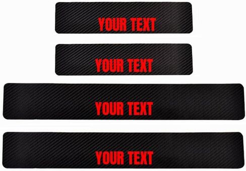 4pcs Car Door Sill Protector Carbon Fiber Texture Stickers Car Door Sill Decoration Decal Compatible with Ford F250 Super Duty、 Ford F350 Super Duty and Ford F450 Super Duty (4x4 Offroad Style 1) in Saudi Arabia