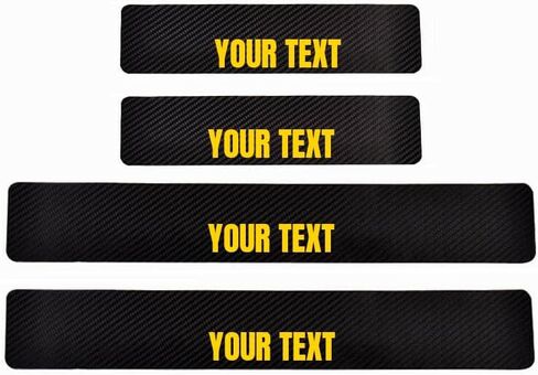 4pcs Car Door Sill Protector Carbon Fiber Texture Stickers Car Door Sill Decoration Decal Compatible with Ford F250 Super Duty、 Ford F350 Super Duty and Ford F450 Super Duty (4x4 Offroad Style 1) in Saudi Arabia