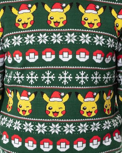 Mad Engine Pokemon Men's Santa Pikachu Holiday Fair Isle Ugly Christmas Sweater in Saudi Arabia