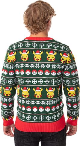 Mad Engine Pokemon Men's Santa Pikachu Holiday Fair Isle Ugly Christmas Sweater in Saudi Arabia