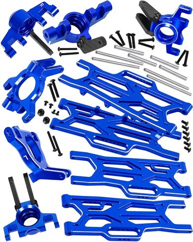 جزء ترقيات RC لـ 1/10 Kraton 4x4 4S V2 BLX، Outcast 4X4 4S V2 BLX، أذرع التعليق الخلفية الأمامية المصنوعة من سبائك الألومنيوم، كتل التوجيه الأمامية، كتل العجلات، حاملات المحور الخلفي، أزرق داكن in Kuwait