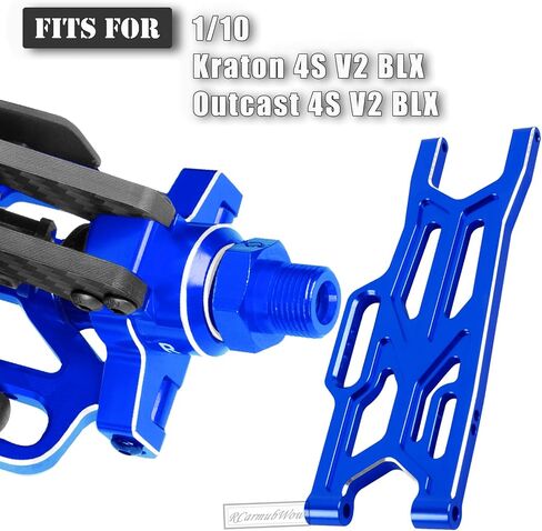 جزء ترقيات RC لـ 1/10 Kraton 4x4 4S V2 BLX، Outcast 4X4 4S V2 BLX، أذرع التعليق الخلفية الأمامية المصنوعة من سبائك الألومنيوم، كتل التوجيه الأمامية، كتل العجلات، حاملات المحور الخلفي، أزرق داكن in Kuwait