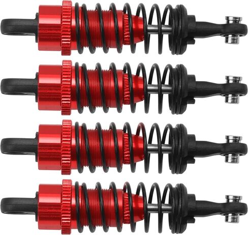Aluminum Steering Knuckles Kit Swing Arm A-Arms & Shock Absorbers Compatible with Wltoys 1/18 A949 A959 A969 A979 K929 RC Car (Red) in Saudi Arabia
