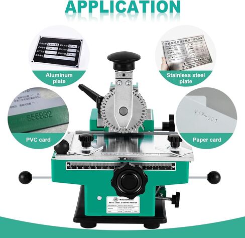 MXBAOHENG Metal Nameplate Stamping Machine Semi-Automatic Embosser Dog Tag Printer Label Marking Machine for Metal Plate/PVC Card (5mm Character Wheel) in Kuwait