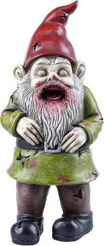 Zombie The Walking Dead Gnome Garden Statue Sculpture Scary Halloween Decoration - Resin, 10 Inches in Kuwait