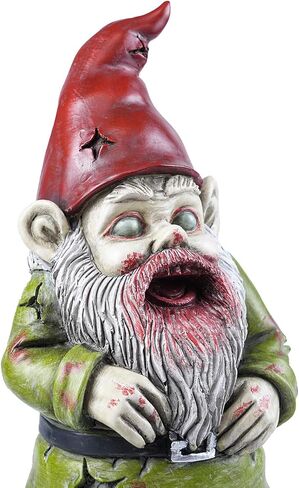 Zombie The Walking Dead Gnome Garden Statue Sculpture Scary Halloween Decoration - Resin, 10 Inches in Kuwait