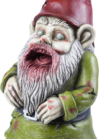 Zombie The Walking Dead Gnome Garden Statue Sculpture Scary Halloween Decoration - Resin, 10 Inches in Kuwait