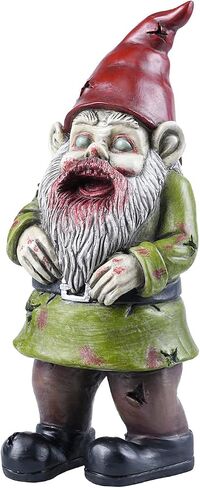 Zombie The Walking Dead Gnome Garden Statue Sculpture Scary Halloween Decoration - Resin, 10 Inches in Kuwait