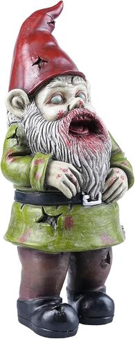 Zombie The Walking Dead Gnome Garden Statue Sculpture Scary Halloween Decoration - Resin, 10 Inches in Kuwait