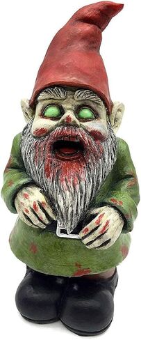Zombie The Walking Dead Gnome Garden Statue Sculpture Scary Halloween Decoration - Resin, 10 Inches in Kuwait