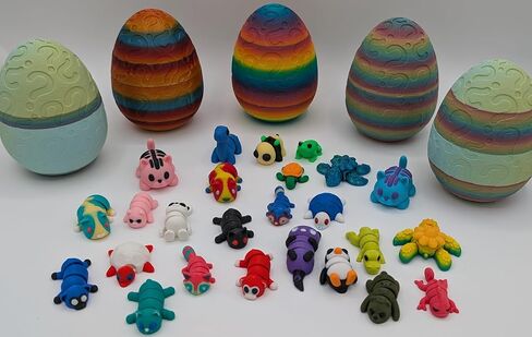 10 Pack Mystery Egg - 3D Printed Articulating Figurines - Unique and Fun Designs Mystery Egg in Saudi Arabia