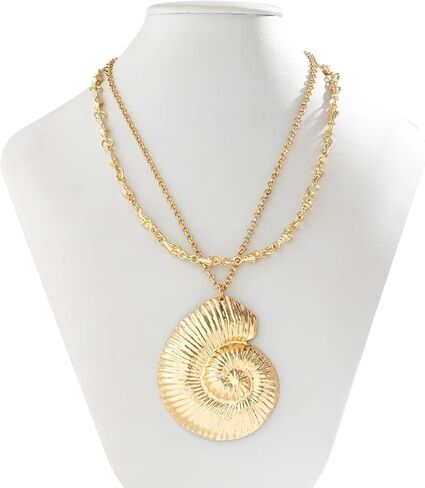 Layered Gold Conch Seashell Earring Necklace Choker Necklaces Jewelry Witch Necklace for Costume Accessory in Kuwait