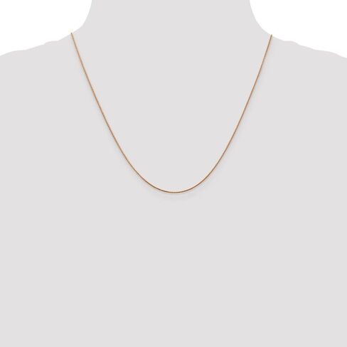 Solid 14k Rose Gold .65mm Spiga Chain Necklace - with Secure Lobster Lock Clasp in Saudi Arabia