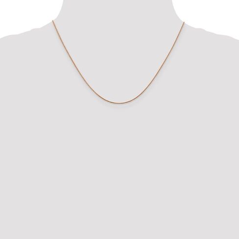Solid 14k Rose Gold .65mm Spiga Chain Necklace - with Secure Lobster Lock Clasp in Saudi Arabia
