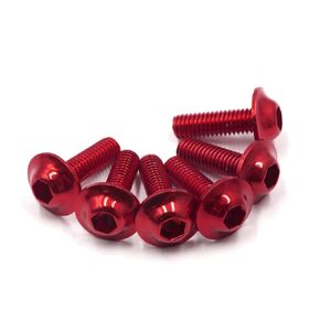 Unifizz 10pcs M6 x 19mm Red Hexagon License Plates Fairing Bolts Screws for Motorcycle 1996-2023