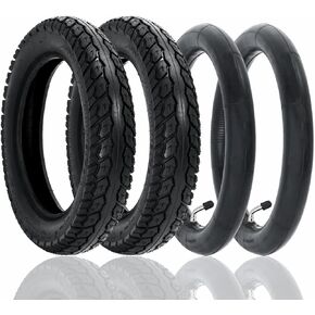 12.5x2.25 (12-1/2 x2-1/4) Inner Tube and Tire Set with Angled Valve Stem, Use for Electric Scooters Razor Pocket Mod (2 Sets)