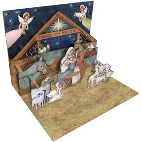 LANG Nativity Pop-Up Christmas Cards, 3D Pop-Up Design with Gorgeous Nativity Art by Susan Winget, Perfect for Celebrating the True Meaning of Christmas (2005102)