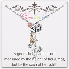 PLITI Cheerleader Necklace Cheerleading Gift Cheer Girl Birthday Gift Love To Cheer Pendant For Cheer Team