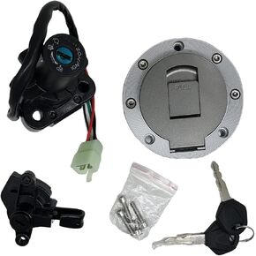 Ignition Switch Gas Fuel Tank Cap Cover Seat Lock Key Compatible for Yamaha XJR400 XJR600 XJR1200 XJR1300 YZF600R YZF1000