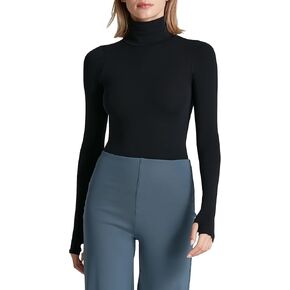 كوماندو المرأة الباليه الجسم الياقة المدورة كم طويل أعلى أسود in Kuwait