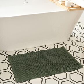 Beautiful Boho Rug for Your Bathroom - Soft Textured Bath Mat Made of 100% Cotton Fits Perfectly Into Your Home - Cute, Non-Slip, Absorbent and Brown / Orange Rug to Enhance Any Bath/Bedroom Decor