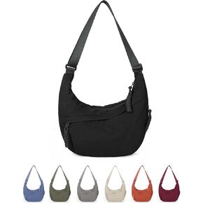 Lushandy Nylon Crescent Crossbody Bag for Women Luna Bag Dumpling Bag Moon Shoulder Bag Lightweight Sling Bag Casual Hobo Bag in Kuwait