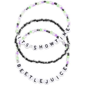 Halloween Bracelets Merch Sandworm Horror Coral Snake Bead Stretch Bracelet Set Jewelry for Women Men