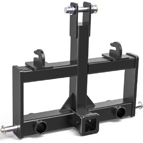 YITAMOTOR 3 Point Trailer Hitch with 2" Receiver and Pair 3/4" Hay Spear Holes and Pair Tractor Bucket Hooks Fit for CAT 0 CAT 1
